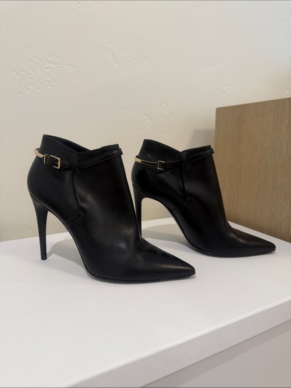 Burberry Black Pointed-Toe Stiletto Ankle Boots